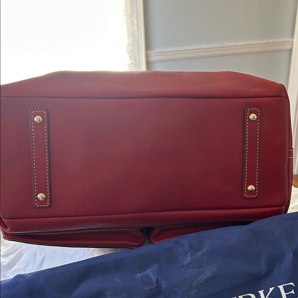 Dooney & Bourke Clayton Bordeaux Leather Satchel - Picture 6 of 7